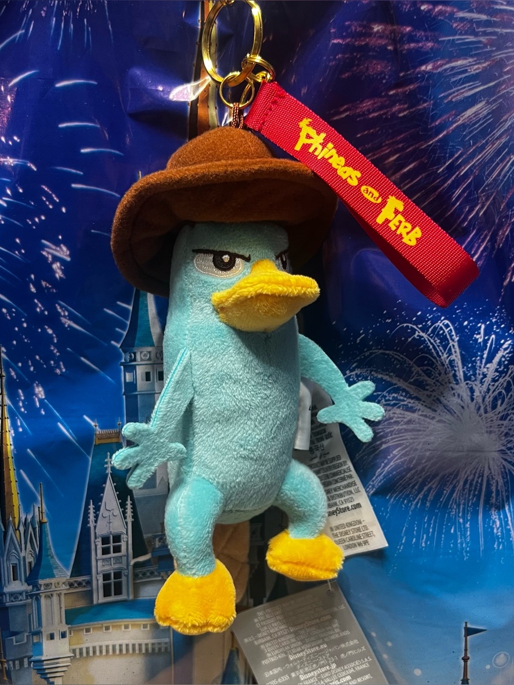 Disney Parks 2026 Phineas & Ferb Perry The Platypus Agent P Plush Keychain NEW